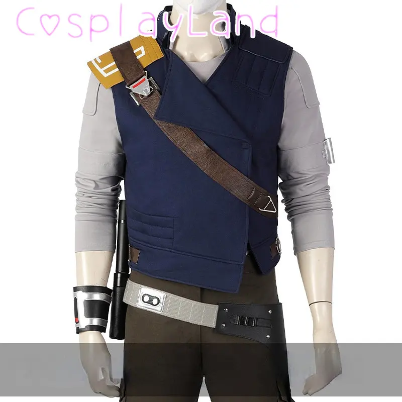 Survivor Cal Kestis Cosplay Costume Halloween Jedi Knight Complete Outfit with Boots Belt Accessories Carnival Men Suit