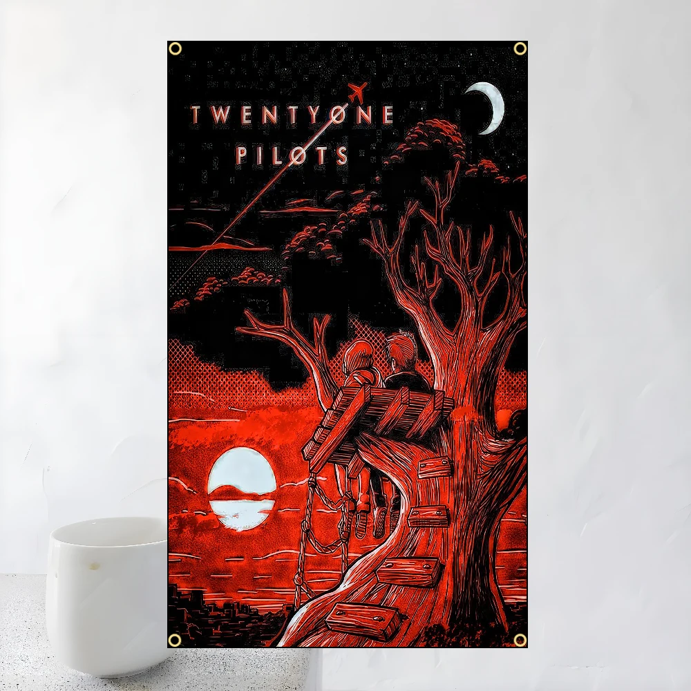 Rock Band  twenty One Pilots Flags Polyester Printed Banner For Home Decoration