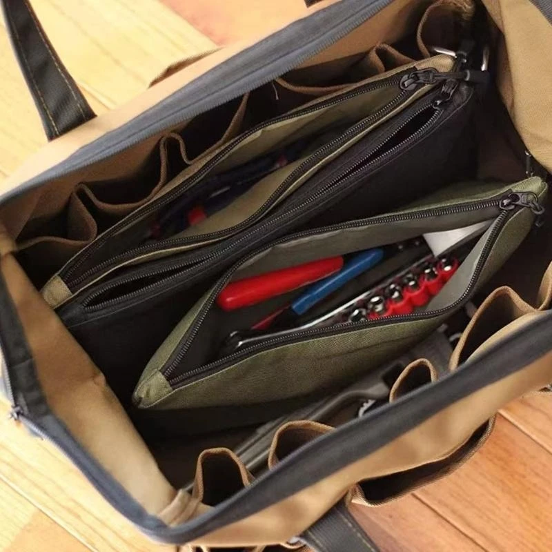 3Pcs Heavy Duty Oxford Cloth Electrician Tool Bag With Large Capacity Zippered Tool Bag for Electrician Carry .Y5GA