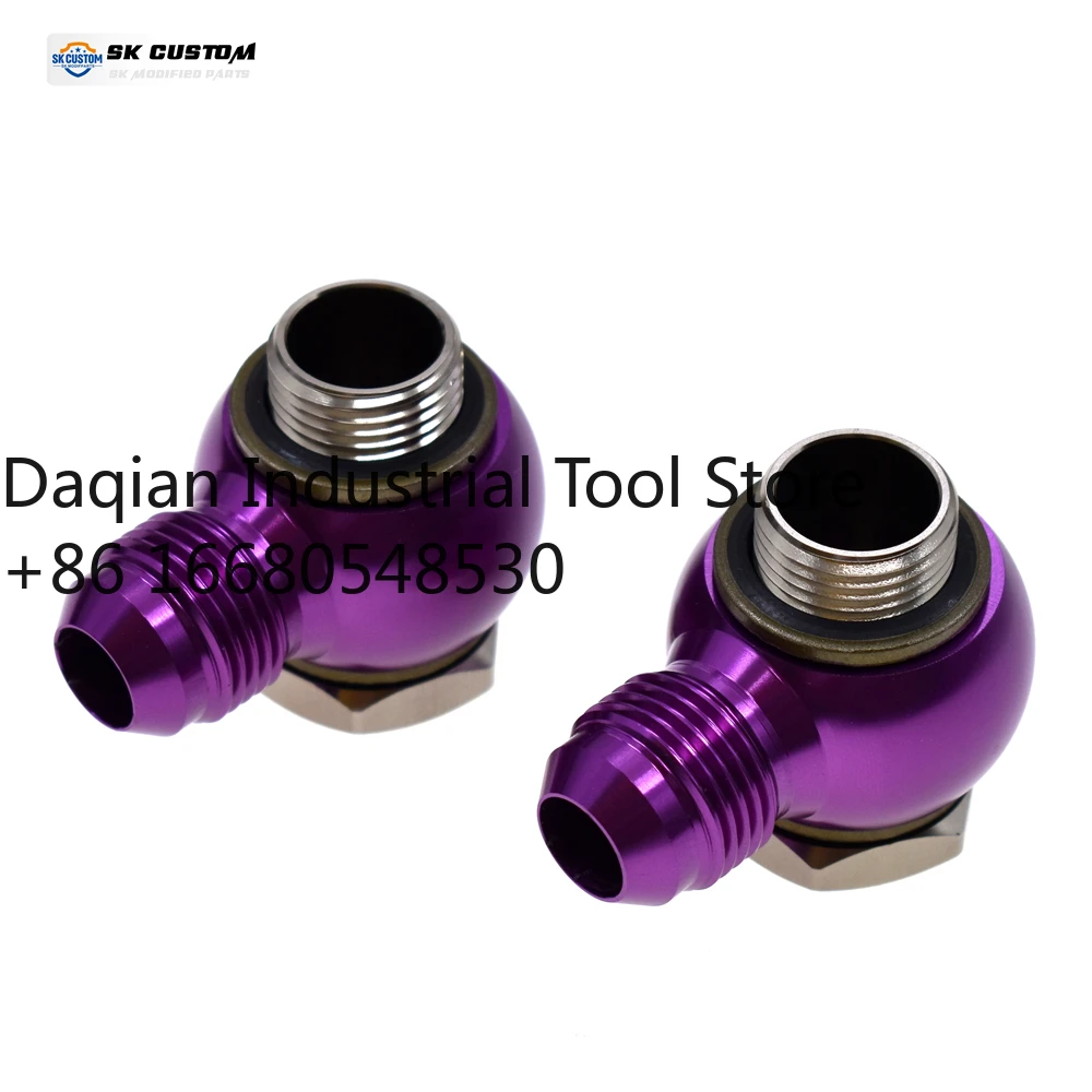d1sUniversal Type Al Alloy Banjo Ball Adaptor Bolt Fitting Male M18 M22-1.5 to AN8 AN10 360° Rotating Swivel Fitting for Oil Coo