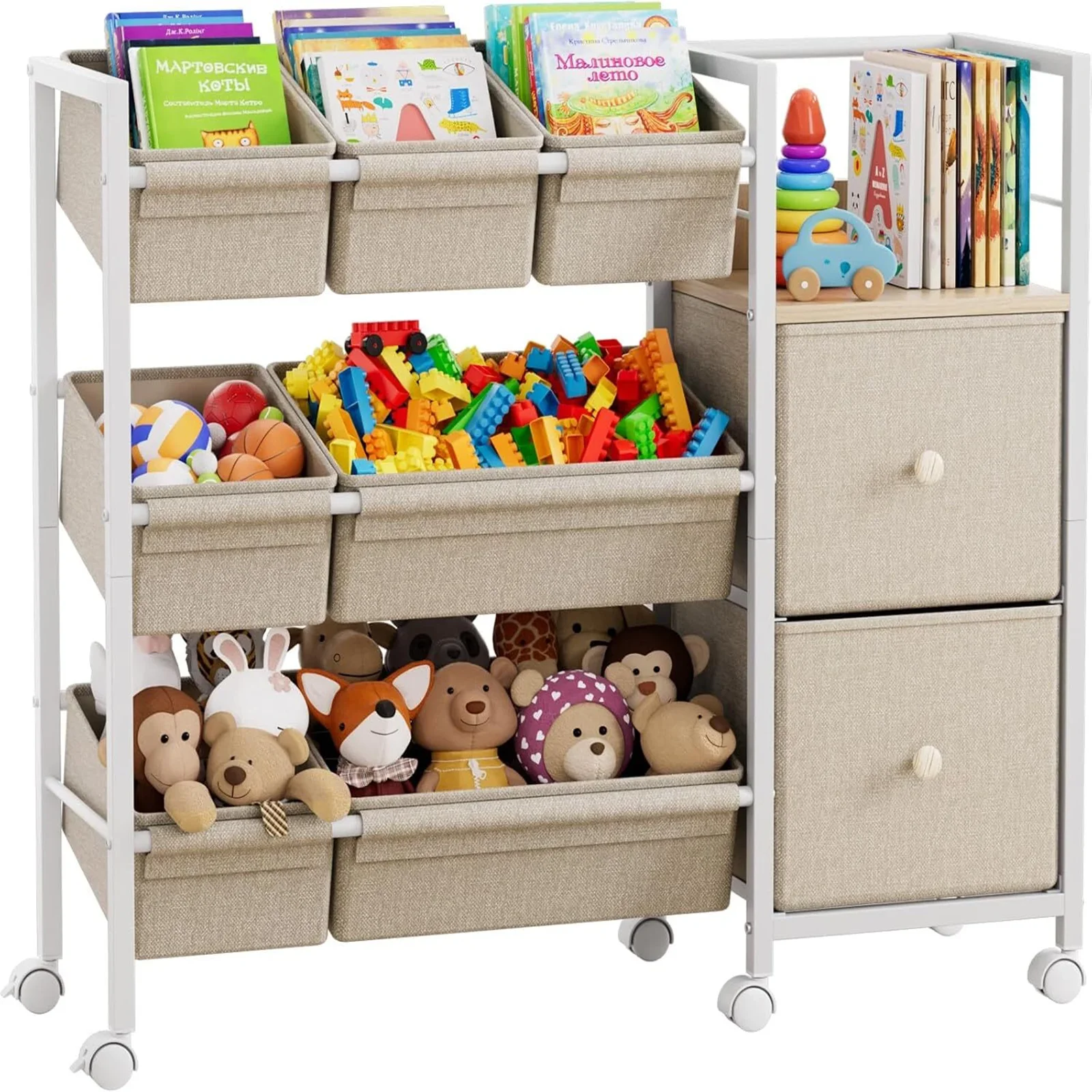 

Kids Toy Organizers and Storage Bins Playroom Storage Detachable Storage Bins for Toy Clothes Blankets