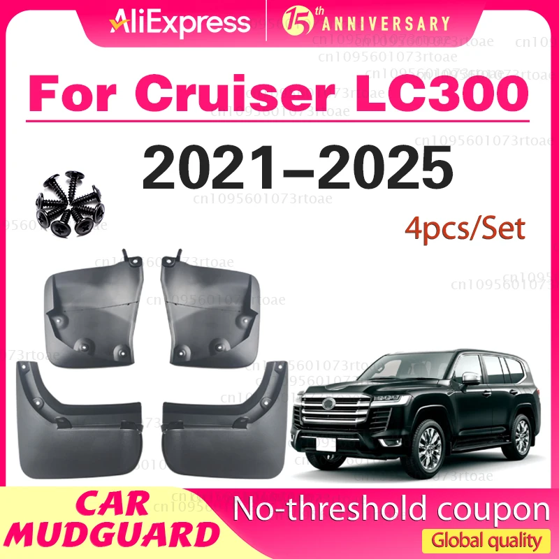 

Car Mudguard For Toyota Land Cruiser Lc300 2021-2025Fender Mud Flap Splash Guards Plastic Auto Part Protection Accessories