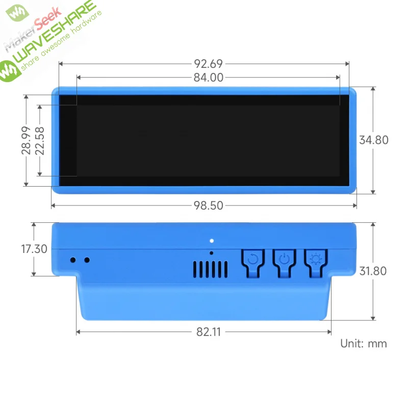 SKU-32775 Waveshare RP2350 High-Performance Development Board With 3.49inch IPS Capacitive Touch Display,