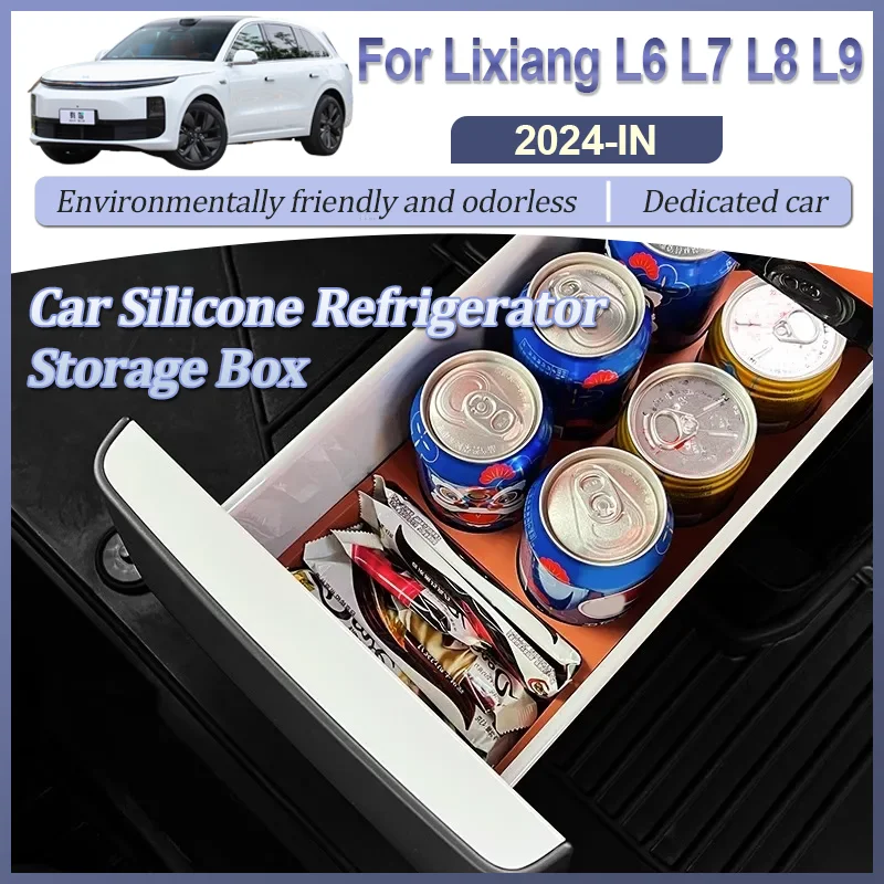 

Car Silicone Refrigerator Storage Box Non-slip Tray Storage Fixed Silicone Pad Auto Interior For Lixiang Ideal L6 L7 L8 L9 2024