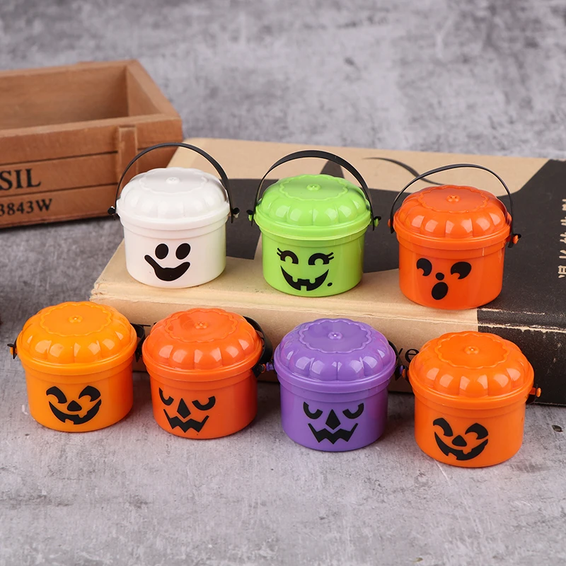 Halloween Nostalgia Buckets Removable Pumpkin Bucket Candy Jar Table Accessories Bedroom Crafts Garden Room Decoration