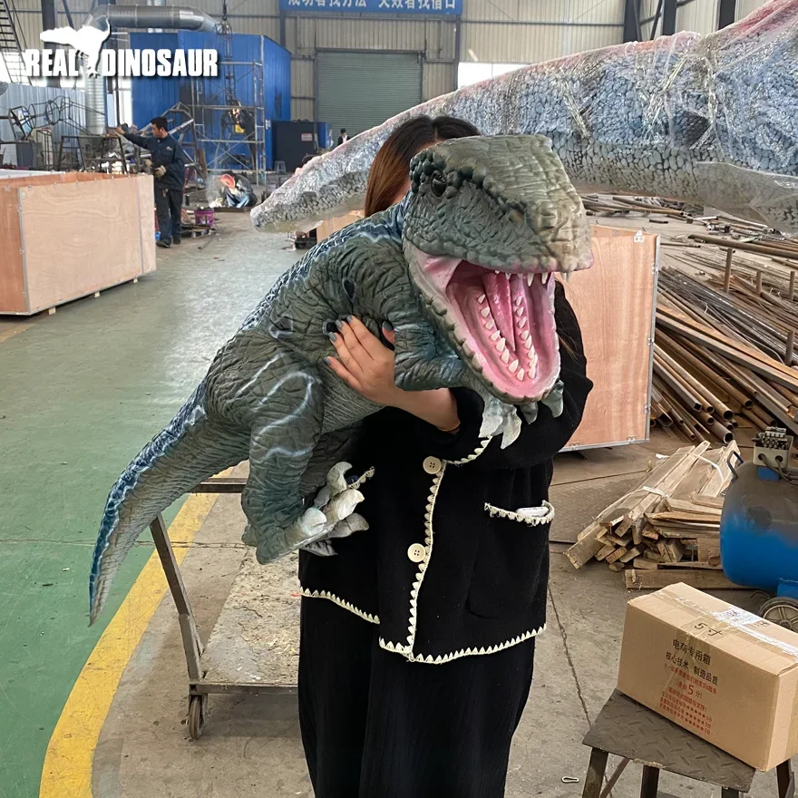 Handmade Silicone Hand Control Realistic Animatronic Dinosaur Baby Puppet