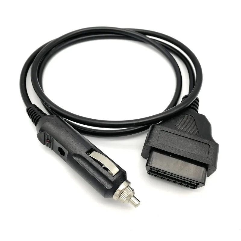 

OBDII OBD2 Кабель питания 16-контактный разъем для автомобильного прикуривателя 12 В постоянного тока Источник питания OBD 2 Женский разъем Кабель-адаптер
