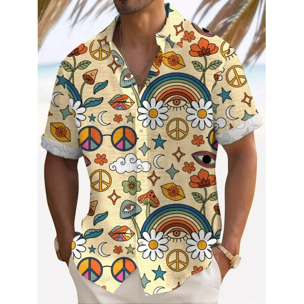 Men\'s Casual Shirt Hawaiian Shirt Men Summer 3d Print Casual Short Sleeved Shirt For Men Clothing Breathable Shirts