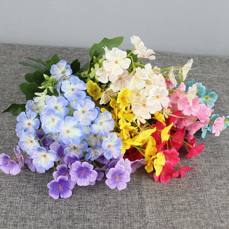 25 Heads Artificial Flowers Silks Orchid for Decorations Fake Fower Wedding Table Room Party DIY Wall Big Violet Bouquet Decor