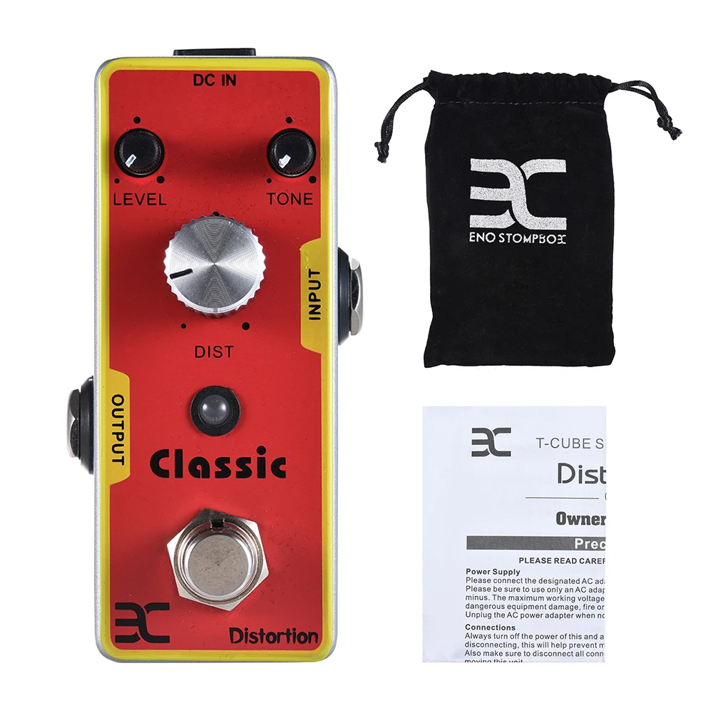 ENO TC-15 Guitar Effects Processors Effect Pedal Classic Distortion Nano Single True Bypass 9V Musical Movall Tuner Bass