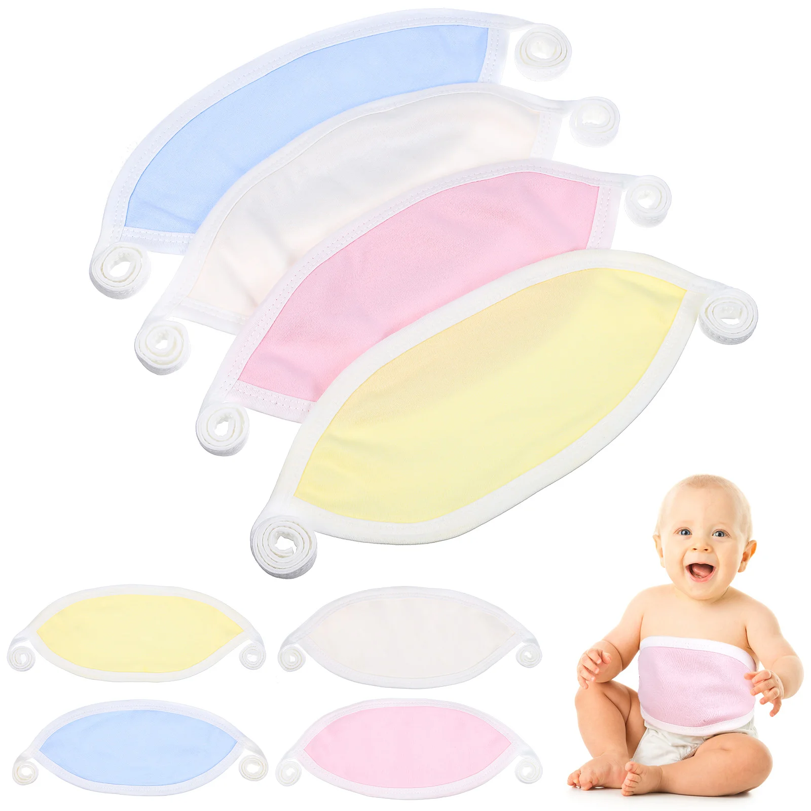 

8 Pcs Belly Band Pregnancy Baby Wrap Navel Belt Binder Pure Cotton Newborn Infant Belts