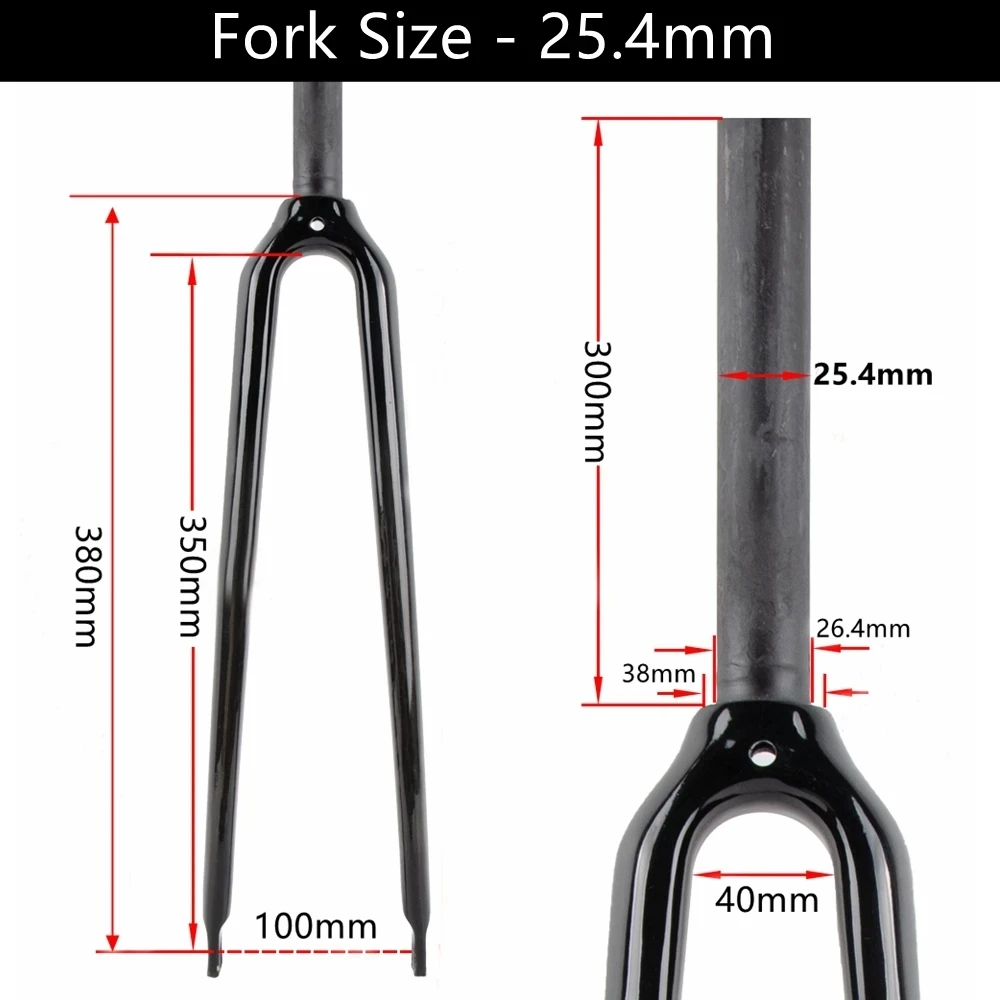 Carbon Fibre Bicycle Road Bike Front Fork 700C Road Fork Cycling Parts Steerer Tube 25.4mm and 28.6mm