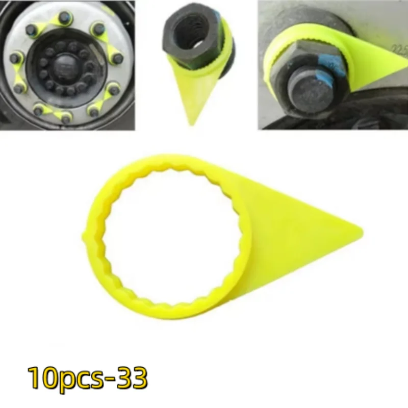

10Pcs/Set Car Loose Wheel Lug Nut Check Indicator For 33MM Nuts 22mm Studs Trucks Yellow Car Wheels Tires Protection Parts