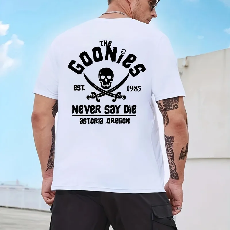 The Goonies Letter Printed Fashionable Summer and Spring T-shirts for Men\'s Casual Short Sleeved Fashionable New Casual T-shirts