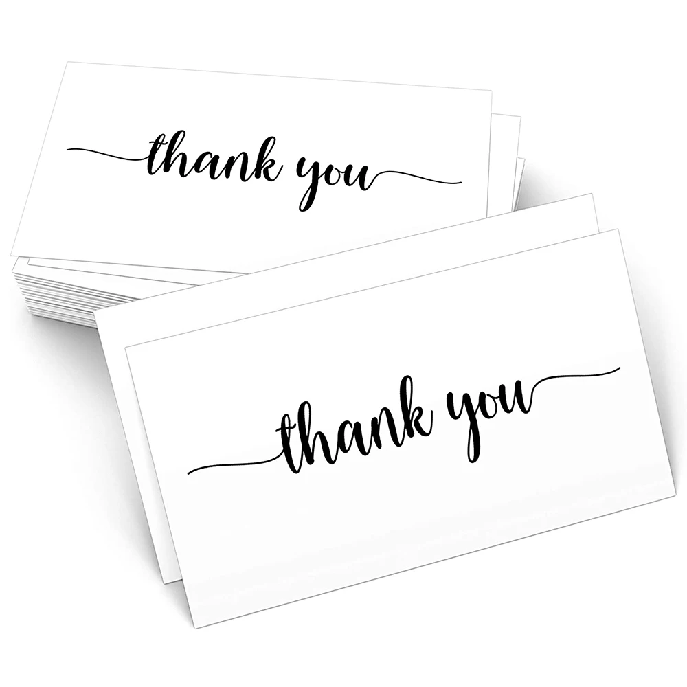 10-30pcs White Thank You For Supporting My Small Business Card Thanks Greeting Card 9*5.4cm Appreciation Cardstock Sellers Shop