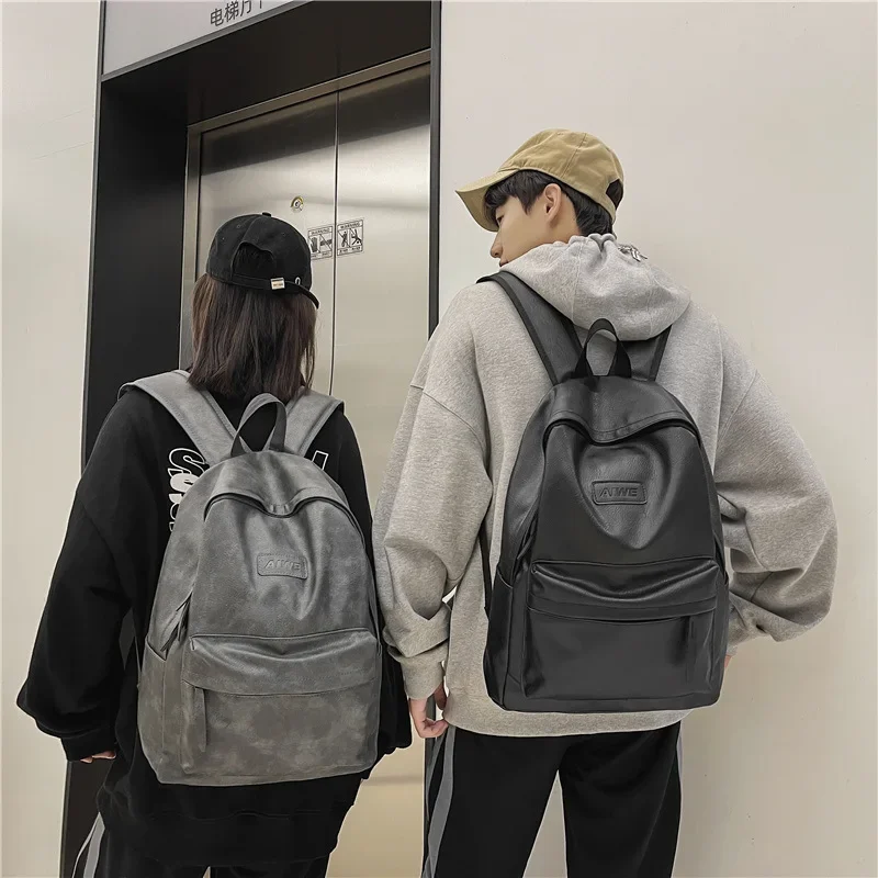 High Quality Women Man Backpack PU Leather Men\'s Backpacks Girl Luxury Designer Back Pack Laptop Bag Large Capacity Travel bolso