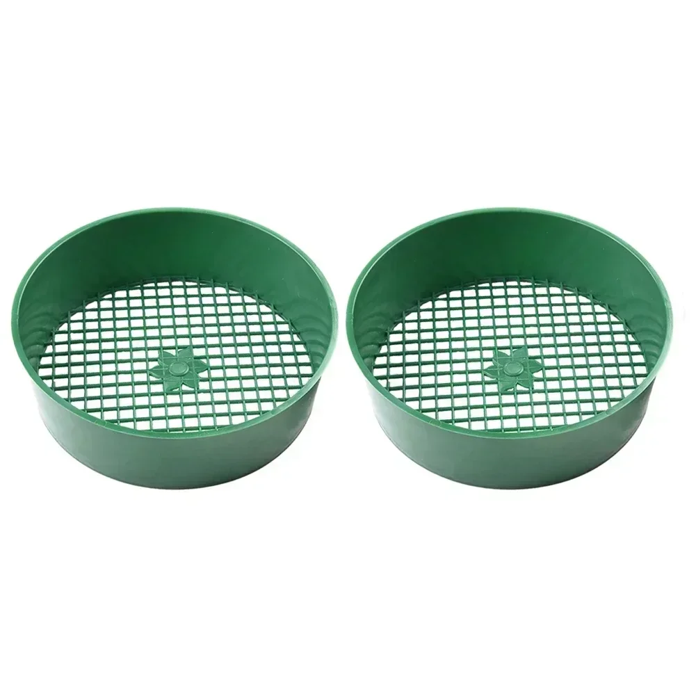 

2 шт. садовые сита для почвы с сетчатой сеткой для скрининга для гравия, песка, компост, почва, подходит для использования на балконе и в саду