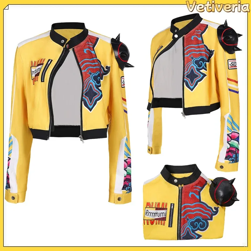 Женское пальто Руми с героями мультфильмов, костюм Fantasia, короткая куртка, наряды на Хэллоуин, карнавал, вечеринку, костюм для взрослых, 5;d'2.