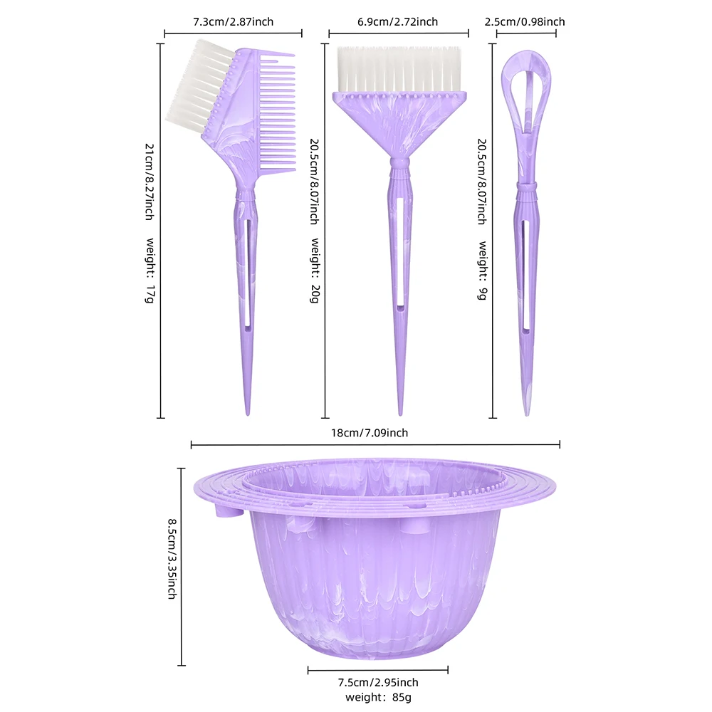 4 قطعة فرشاة صبغ الشعر المهنية مجموعة صحون صالون تلوين الشعر قضيب عدة لوازم الحلاق لصبغ الشعر والخلط