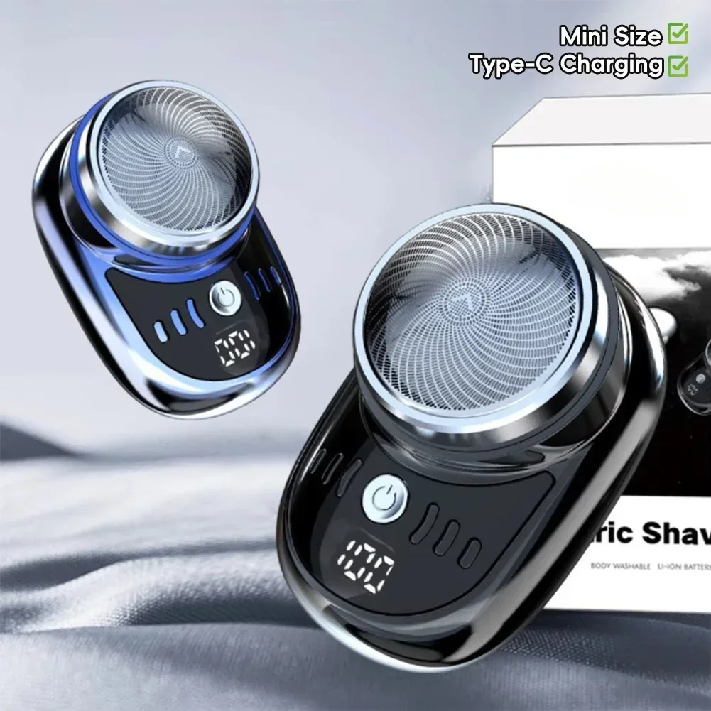 ماكينة حلاقة كهربائية صغيرة USB شحن جيب السفر ماكينة حلاقة لاسلكية محمولة قابلة للفصل مع شاشة ديجيتال ماكينة حلاقة اللحية