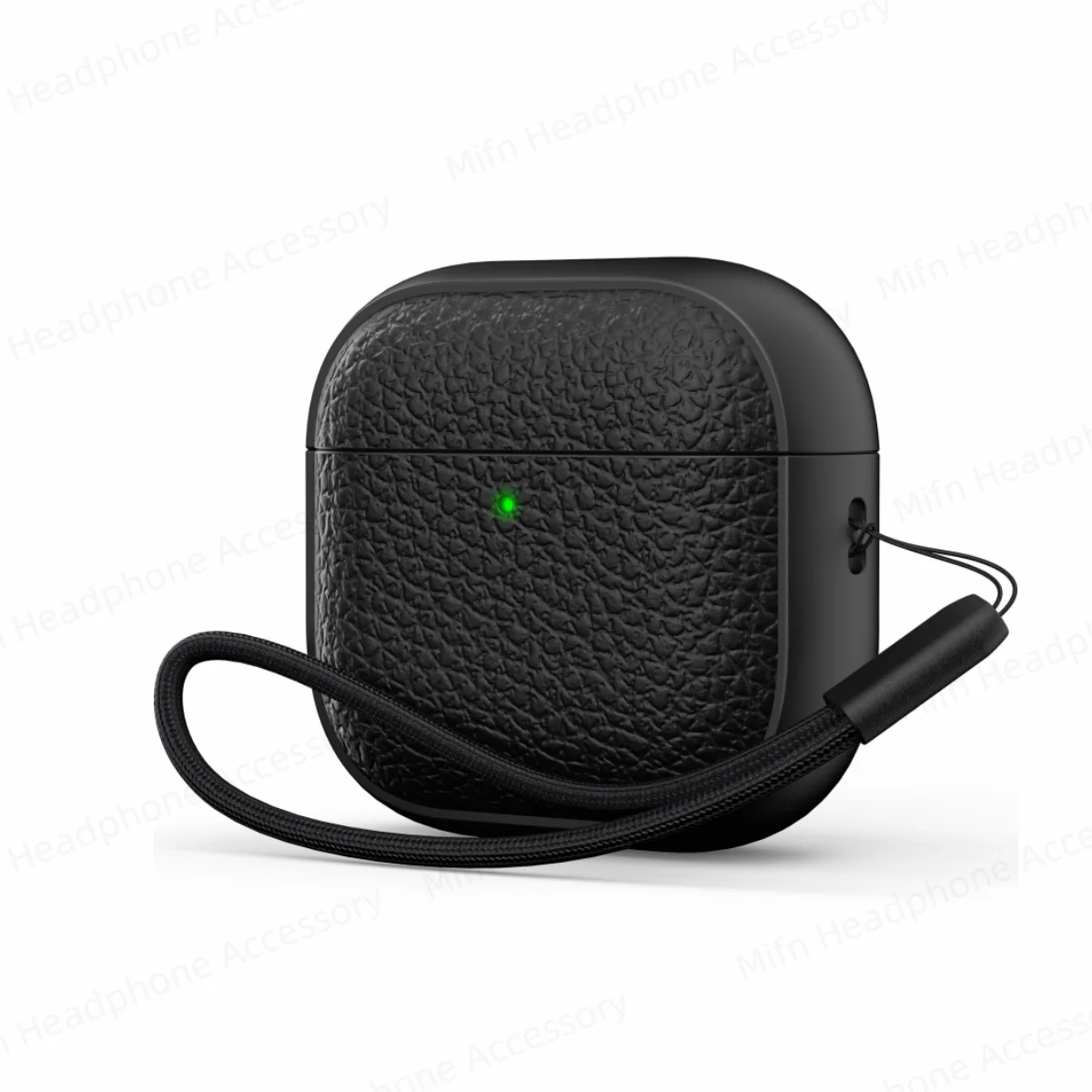 حافظة لهاتف AirPods 4 حافظة جلدية ملمس غطاء حماية لسماعات الأذن مع حافظة مضادة للضياع لأجهزة Apple Airpods Pro 3 2025