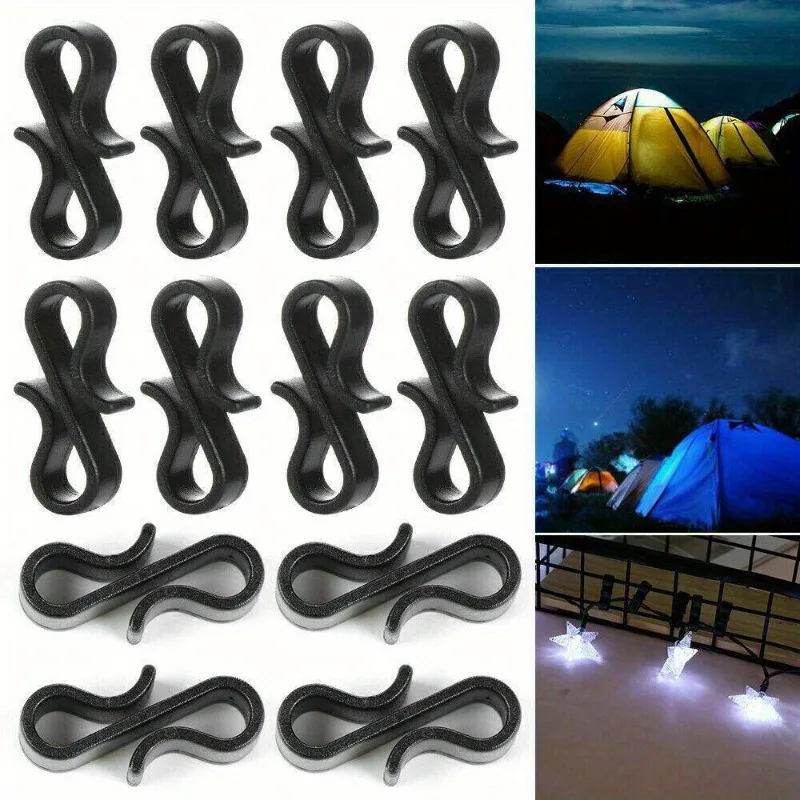 S-Shaped Gutter Hanging Hooks for Christmas Lights & Outdoor String Lights, Fits Gutters, Eaves, Roof (Compatible with All Types