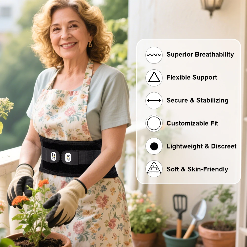 تخفيف آلام فوري! دعامة دعم للظهر قابلة للتنفس وقابلة للتعديل لأسفل الظهر، قرص فتق للرجال/النساء للعمل واللياقة البدنية