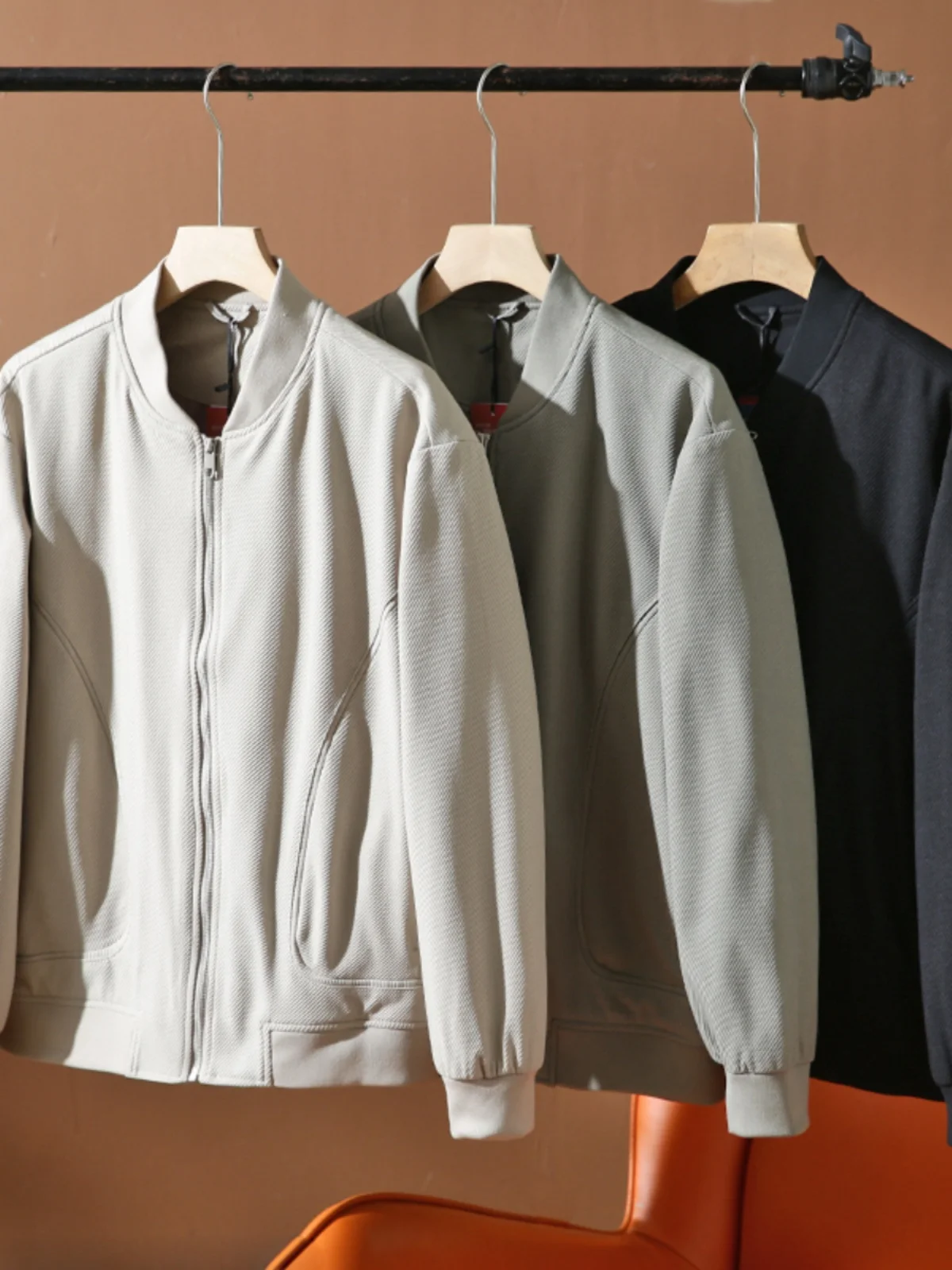 

Мужская осенняя куртка-бомбер из высококачественной текстурированной ткани OZ Silhouette с 3D-кроем, в городском стиле, повседневная, модная