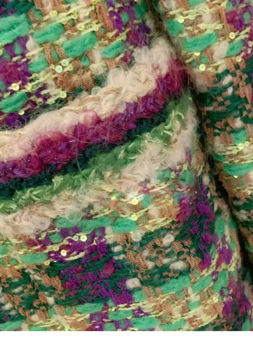 Zimní novinka 2025 – tvídový kabát s kostkovaným vzorem ve francouzském stylu, elegantní a všestranný, kulatý výstřih - náhled 5