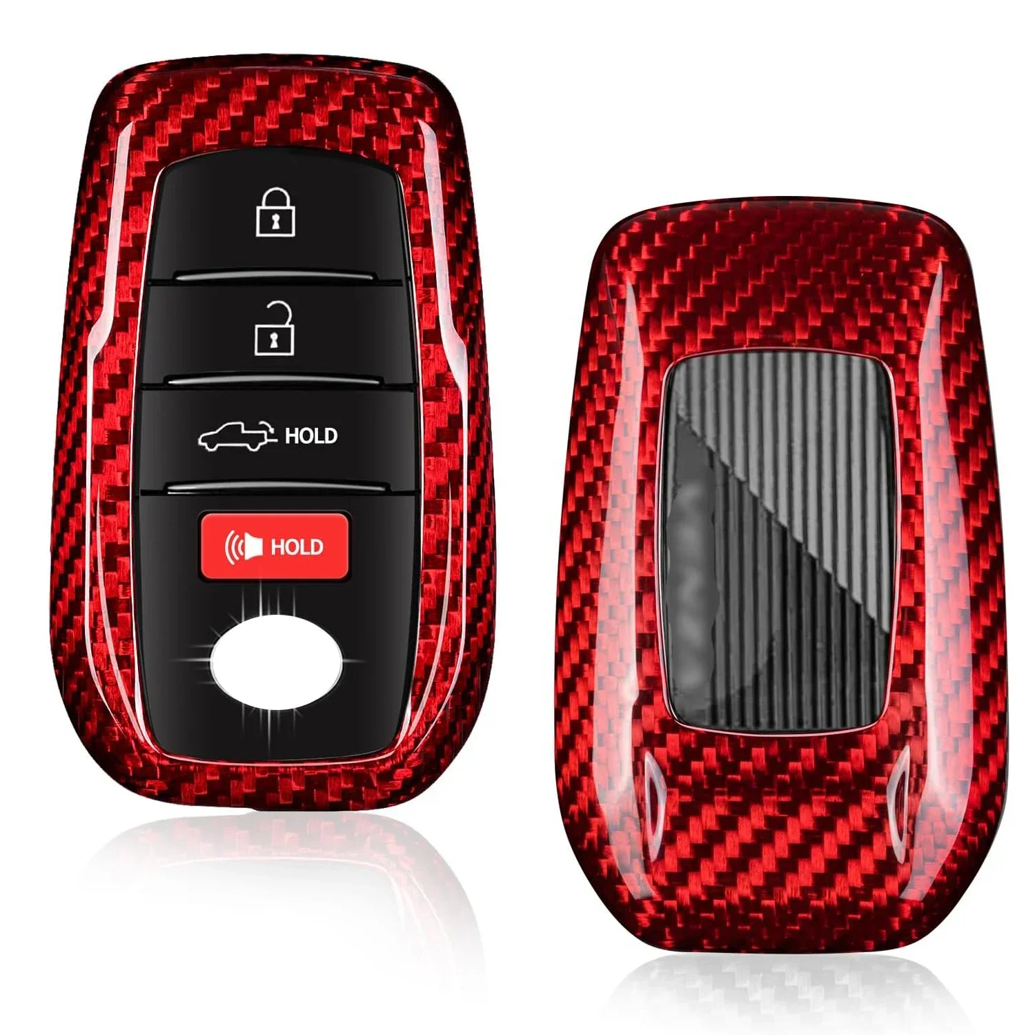 For Toyota Key Fob Cover Carbon Fiber Key Shell For Toyota Venza RAV4 Land Cruiser Fortuner Mirai Collora Smart Key Case 2023