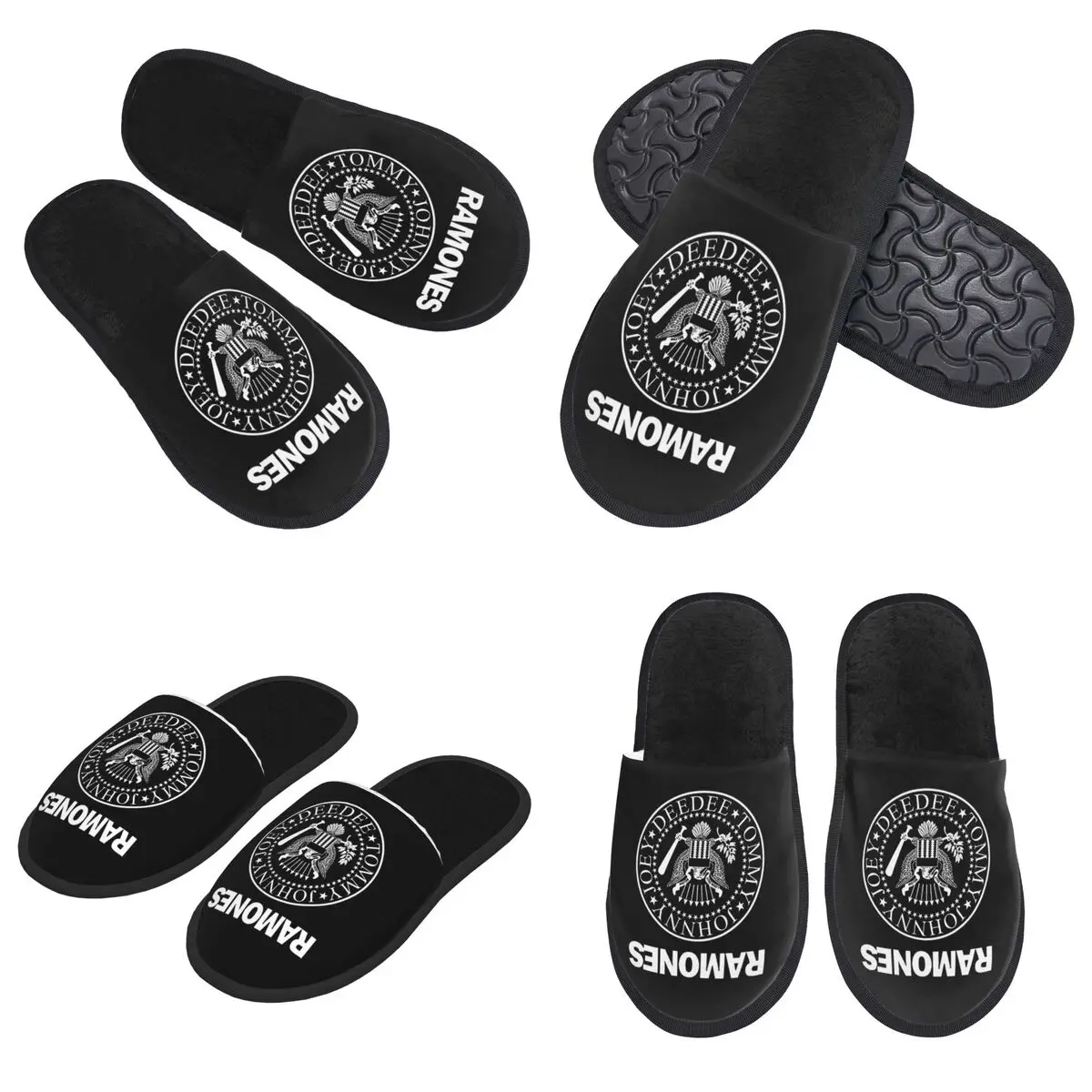 مخصص The Ramone Merch (2) النعال رغوة الذاكرة الدافئة الناعمة النساء شبشب منزل أحذية مريحة في الأماكن المغلقة