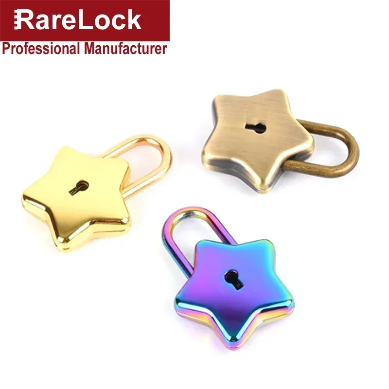 Colorful Star Padlock Key Lock for Lover Wedding Gift Box Diary Cabinet Pray Bless Rarelock MS538 h