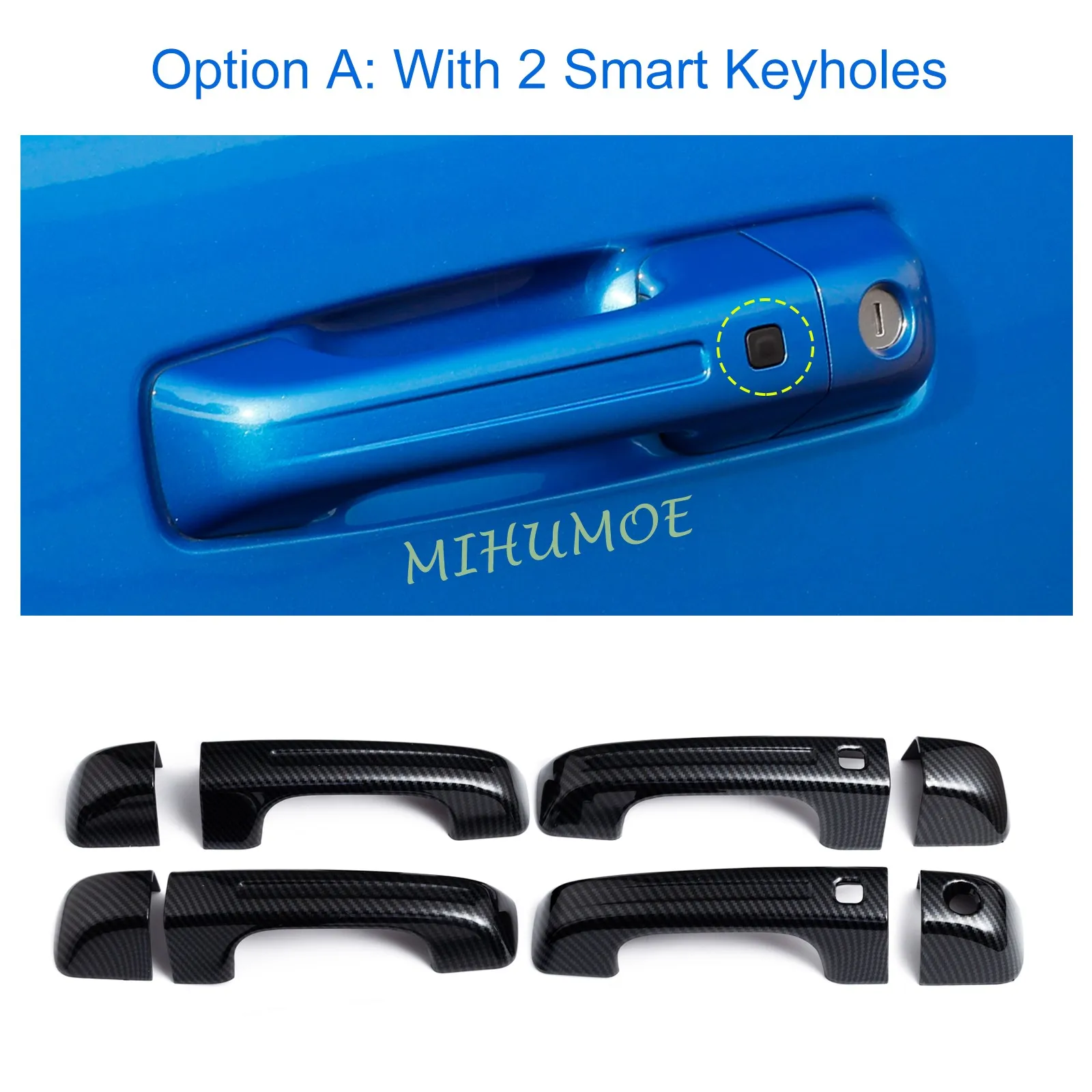 Voor 2019-2025 Dodge Ram 1500 Keyless Entry Auto Exterieur Deurklink Covers Decor Accessoires 2023 2022 2021 2020 koolstofvezel