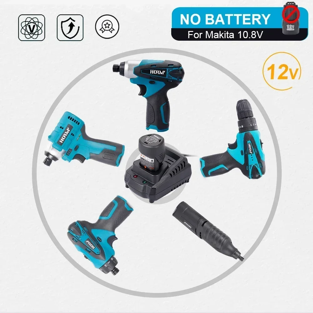 12V Electric Cordless Impact Wrench Drill Wireless Screwdriver DIY Household No Battery Handheld Power Tool For Makita Battery