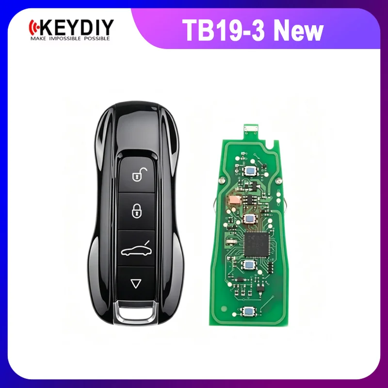 KEYDIY KD TB19 (NEW) Universal Smart Remote Key 3 Buttons TB Series Porsche Type Compatible