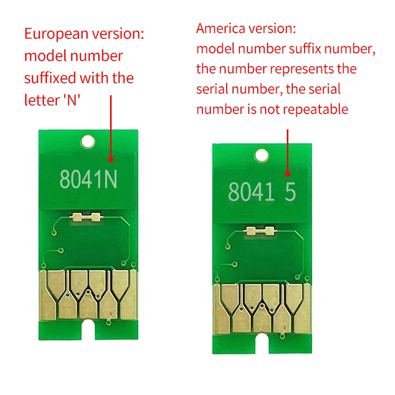 For European Version T8041 Ink Cartridge Chip P6000 P7000 P8000 P9000 Printer T8049 T804A T804B T804D For Epson SureColor Chips
