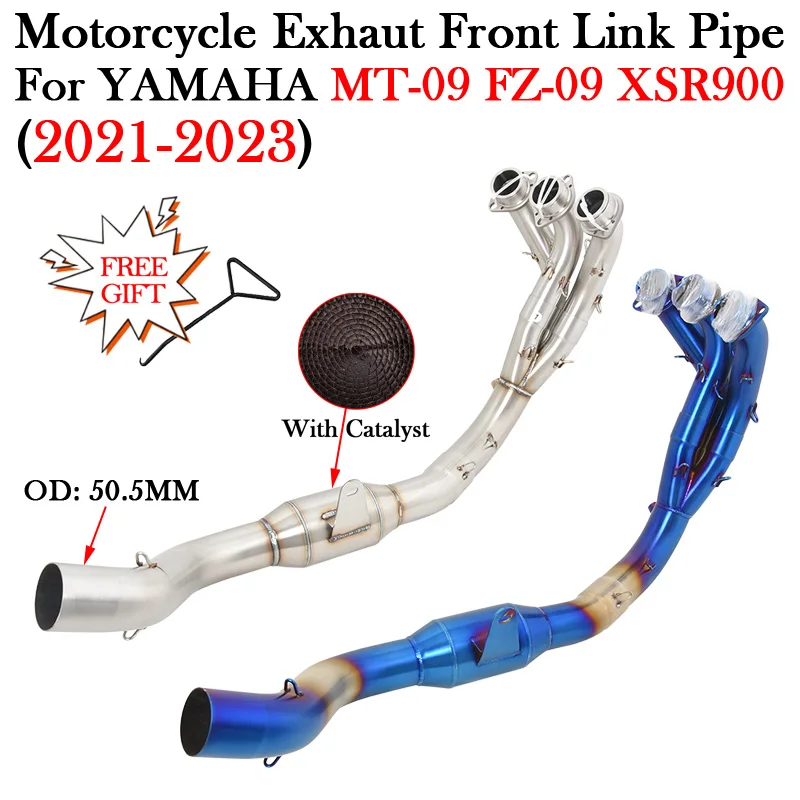 

Slip On Motorcycle Front Link Pipe With Catalyst Connect 51MM Exhaust Escape For YAMAHA MT-09 MT09 FZ-09 XSR900 2021 2022 2023