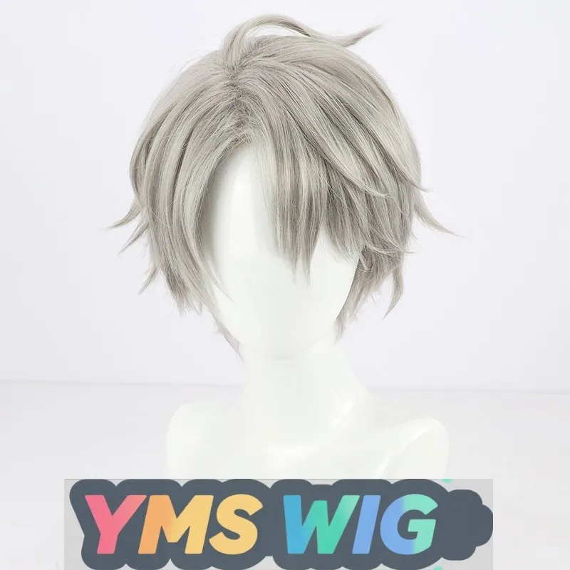 【YMS PRUIK】Rainbow Society Virtual Streamer VTuber Kafuta Haruka Cosplay Pruik Granny Grey Reverse Curl