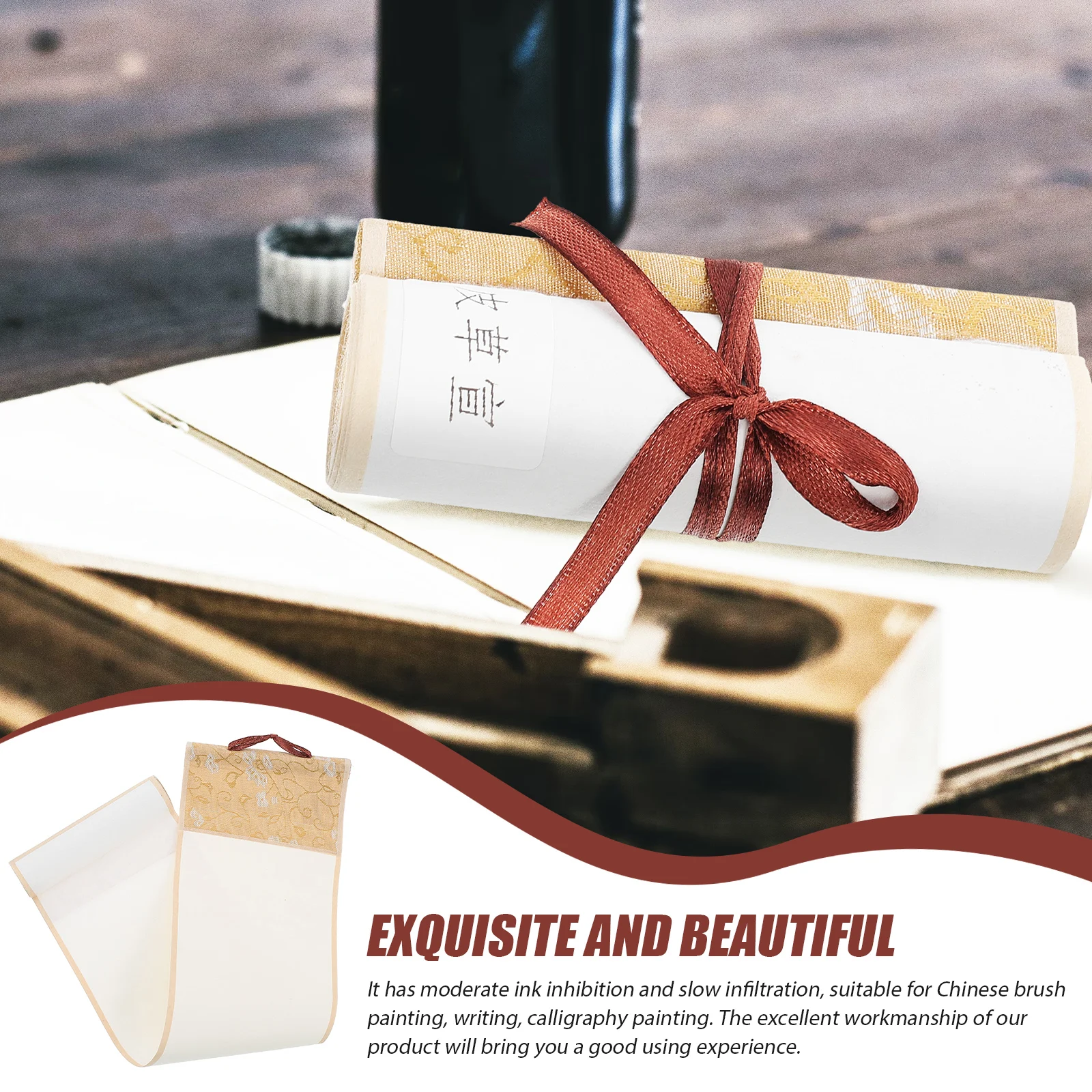 

Blank Small Office Decor Durable Rice Scroll Calligraphy Scroll Decor Paper Chinese Calligraphy Painting Watercolor Art