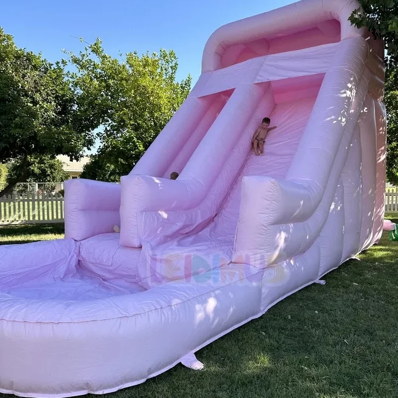 Commercial PVC Plain Inflatable Slides Inflatable Water Slide Outdoor Pink Inflatable Slide with Small Splash Pool
