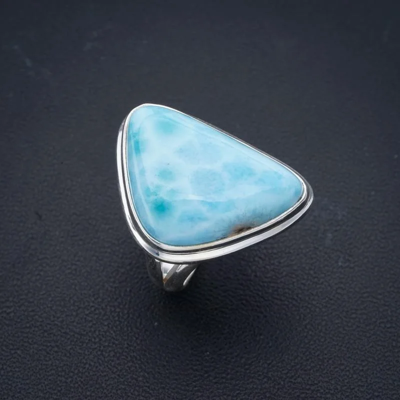 

StarGems Natural Larimar Handmade 925 Sterling Silver Ring 5.25 F0818