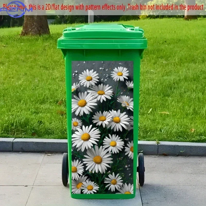 Fashion 2D Print Trash Bin Decal Creative Ornament for Indoor and Outdoor Scenarios