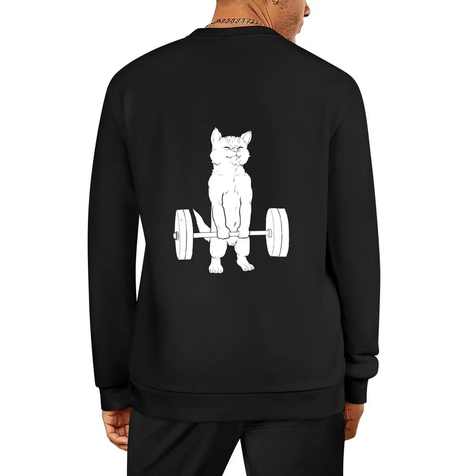 

Cat Deadlift Powerlifting Pullover japanese style autumn jacket men men's clothes anime clothes hoody