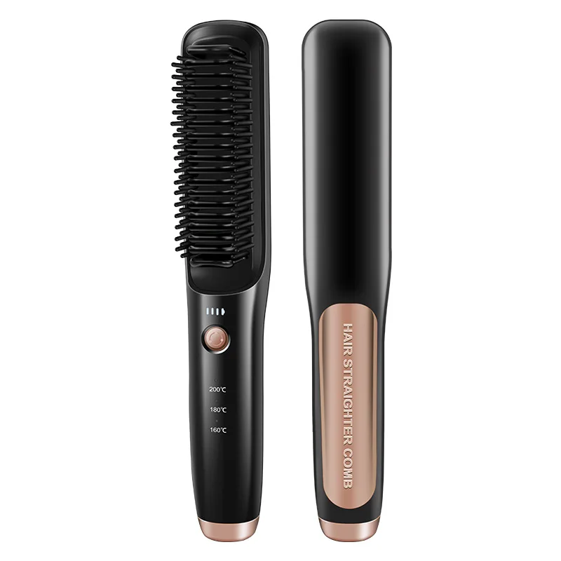 Wireless direct hair-drying comb-and-roller dual-use board clamp USB home-use small hair dryer hair care product