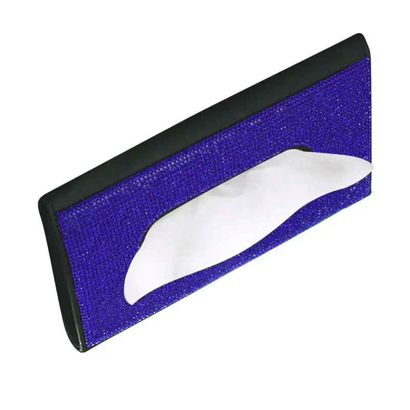 Sun Visor Napkin Holder Bling Sparkling Car Visor Tissue Holder For Women PU Leather Crystal Tissue Box Holde Car Accessories