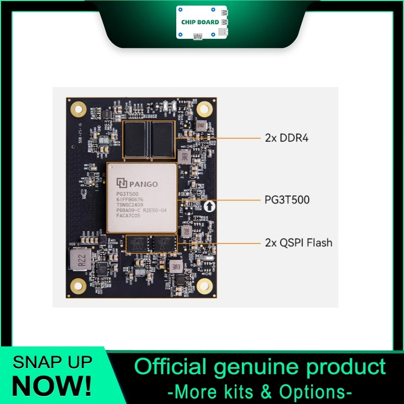 ALINX P500 V1.0 PANGO Titan3 PG3T500 FPGA Module 2GB DDR4 Dual QSPI Memory High Speed I/O Board