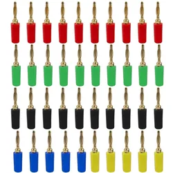 40pcs 2MM Banana Plug Socket 10A Small Lantern Plug Adaptor Connector Pure Copper Power Supply Terminal Red Black Green