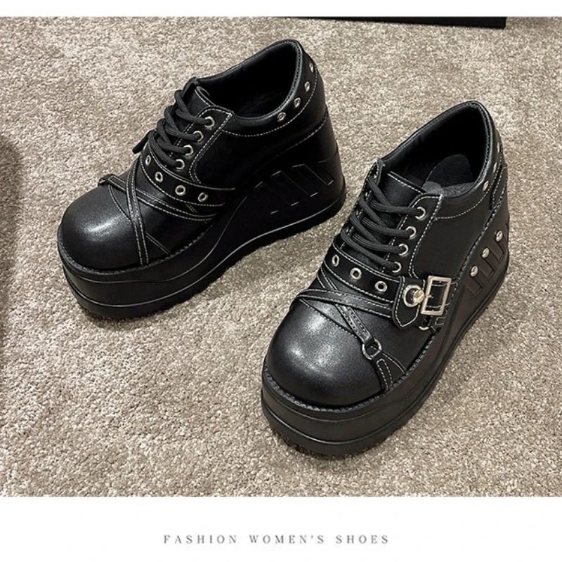 Punk Gothic Pumps Damen 2026 Neu Dicke Sohle Marken-Plateau Mary Jane Schuhe Keilabsatz High Heels Party Cosplay Designer Lolita Schuhe – Detail 17