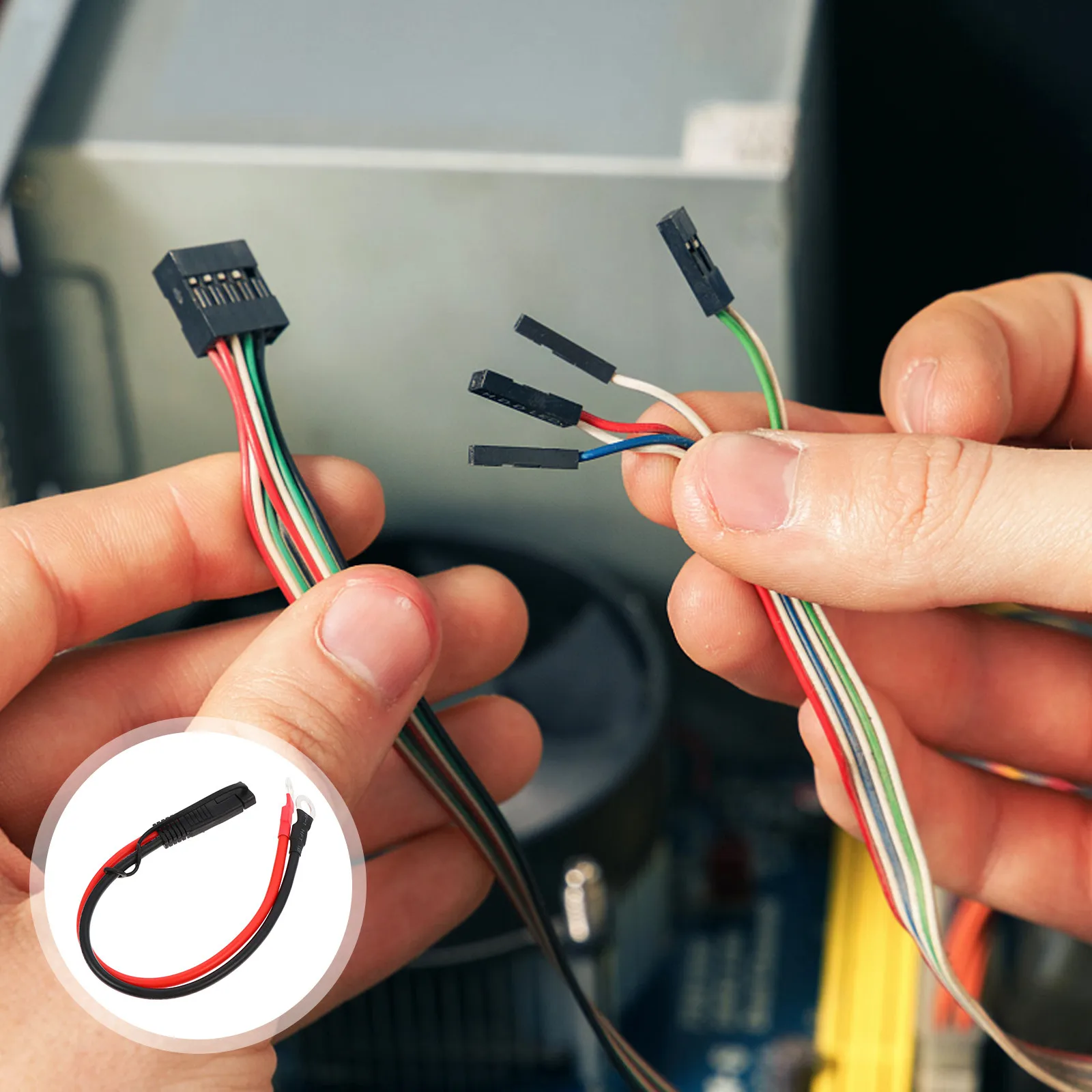 

Sae to Ring Terminal Harness 55Mm Wire Diameter 8Mm Inner 15Mm Outer O-Type Extension Cable for Motorcycle Car Tractor