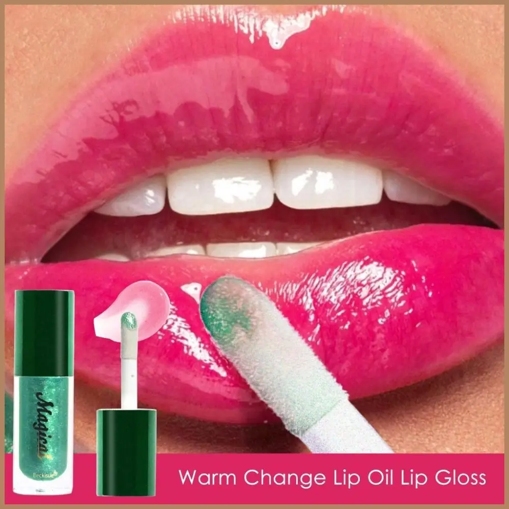 8ml Temperature Change Color Changing Lip Gloss Crystal Nourishing Glitter Lip Glaze Shiny Long Lasting Lip Tinted Dry Lip Care